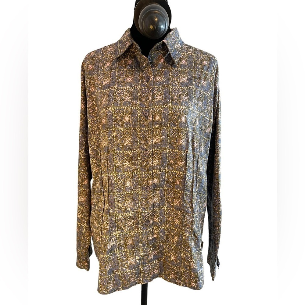 Woolrich Colorful Button Down Shirt Women's Size Medium